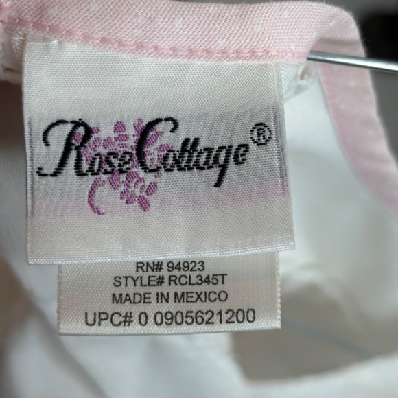 VTG 90s Rose Cottage Dress 3T White Pink Lace Floral Short Sleeve Easter Frilly - Picture 3 of 7